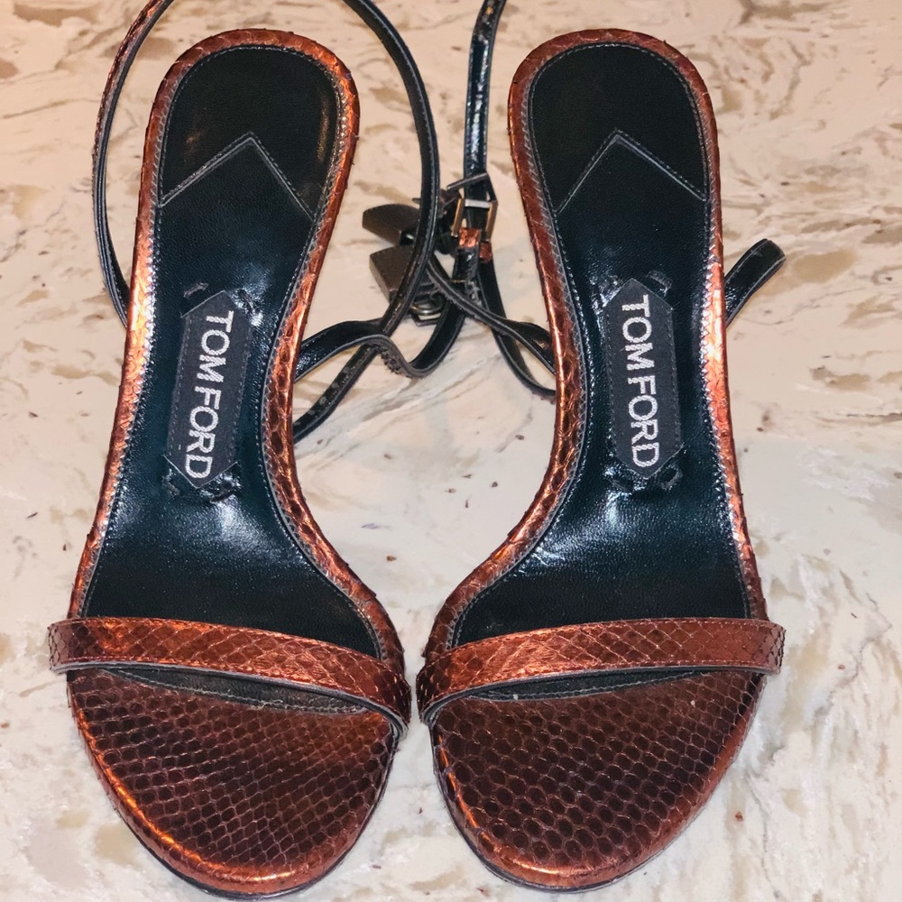 Tom Ford Python Padlock Heels